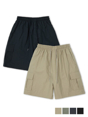 stone cago pocket banding shorts(4col)