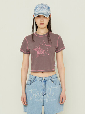 STRIPE STAR TEE SHIRT_PURPLE