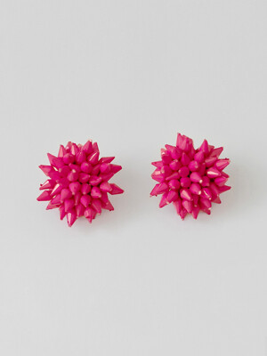 poping flower earrings (DEEP PINK)