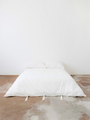Flap cotton duvet cover - white