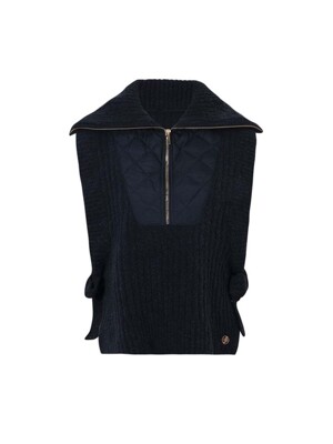 POPCORN PADDED PANEL VEST_Navy