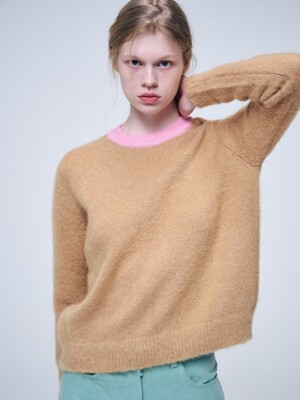 FIKA Mohair-blend Pullover, Beige