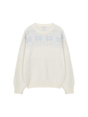 MATIN SNOWFLAKE KNIT SWEATER IN IVORY