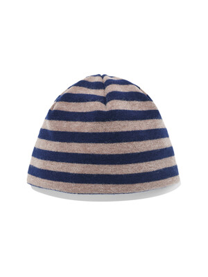 Striped knit beanie / Blue