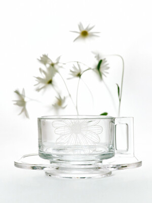 [MARDI MERCREDI X ARNO GLASS] CUP AND SAUCER Mardi Flower