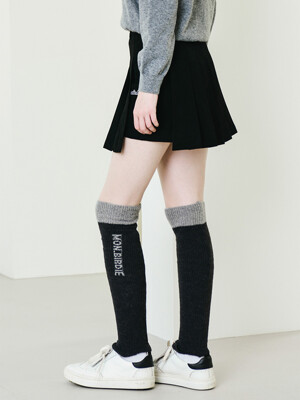 MONBIRDIE LOGO KNITED LEG WARMER 로고 레그워머_GREY