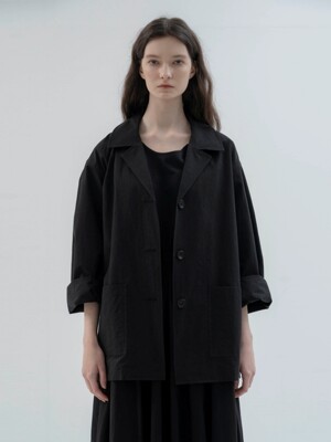 Cotton Linen Jacket(Black)