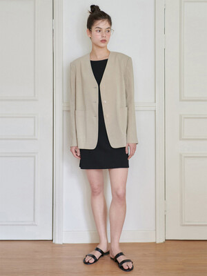 24N linen collarless minimal jacket [BE]