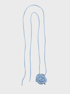 CROCHET ROSE MULTI NECKLACE (BABY BLUE)