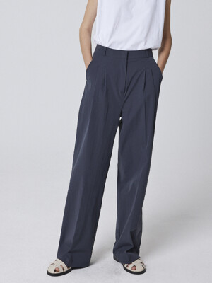 Crinkle Summer Slacks (Blue Grey)