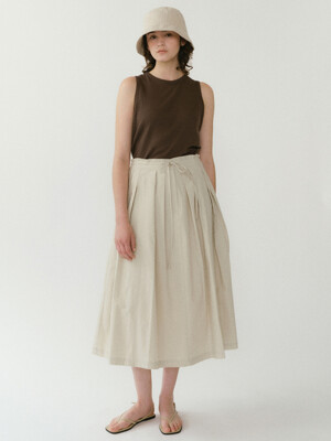 Matilda Pleats Skirt (Beige)