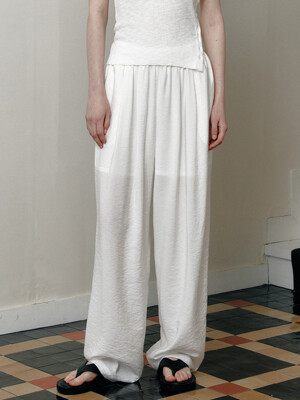 relaxed banding pants (white)