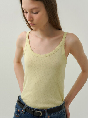 eyelet sleeveless t-shirt (4colors)