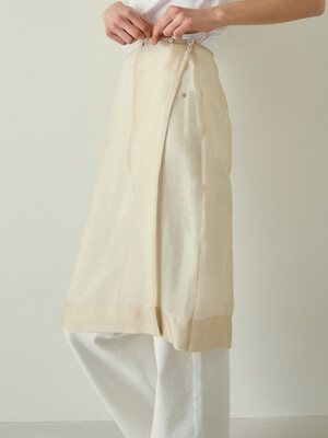see-through wrap skirt (4colors)