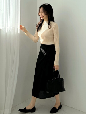 Sheer wrap skirt - Black