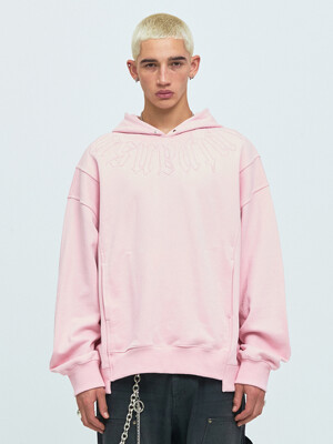 POINT ZIP OVERSIZED HOODIE [PINK]