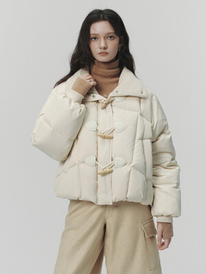 ELROY duckdown knit collar short padding_IVORY