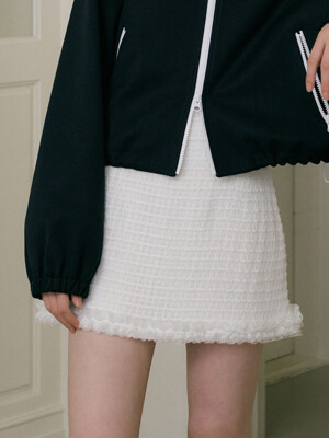 LACE A-LINE SKIRT - WHITE