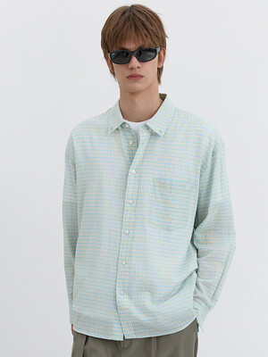 UNISEX CLASSIC CHECK OVERSHIRT MINT CHECK_M_UDSH5B124T1