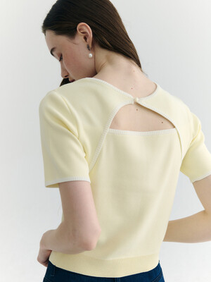 Slim-fit Ringer Half Sleeve Knit_2color
