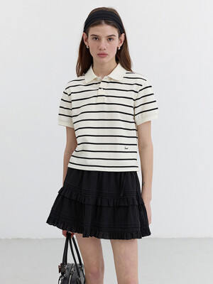 ESSENTIAL POLO SHIRT WHITE NAVY STRIPE_UDTS5B229WT