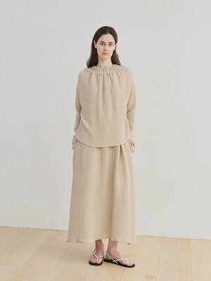 2way drawstring shirt (beige)