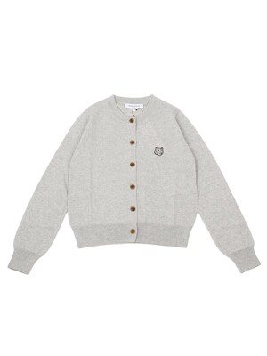 25SS [메종키츠네] 볼드 폭스헤드 패치 울 가디건 MW00508KT1036 H120 (LIGHT GREY MELANGE)