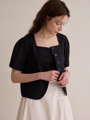 [리퍼브] Volume half sleeve jacket - Navy