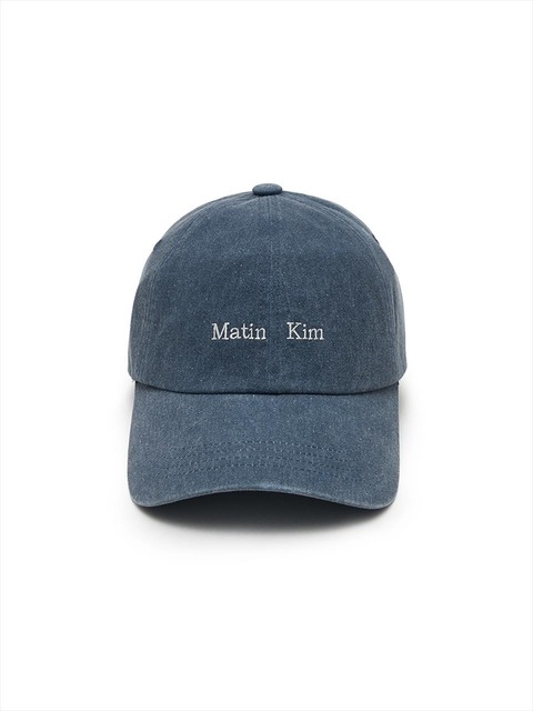마뗑킴 MATIN MINI CLASSIC LOGO BALL CAP IN SMOKE BLUE