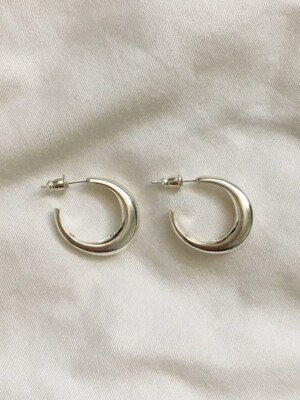 Chunky circle silver earring small