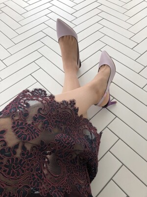 modern combi slingback heel lavender