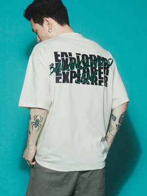 EXPLORER GRAPHIC HALF T-SHIRT (CREAM)