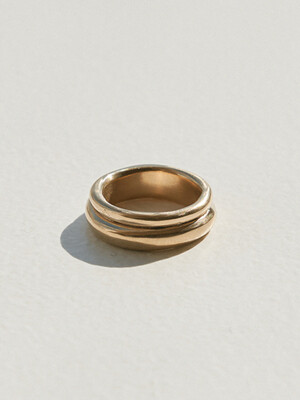 Two lines ring (gold)