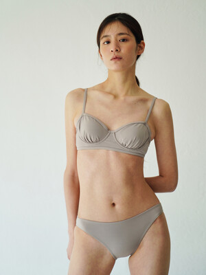 CLAM BIKINI TOP -GRAY