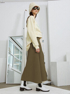 April Corduroy Skirt (Ash Khaki)