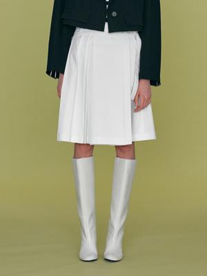 Joy Pleated Skirt_WHITE