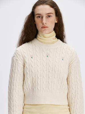 Cable-knit sweater - IVORY (HSSW2DH50IV)
