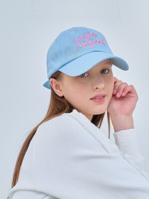 BUNNY RIBBON BASEBALL CAP_Baby Blue