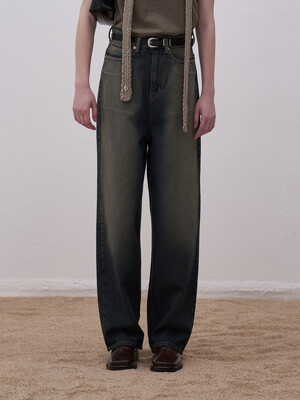 Essential Regular denim pants_Dark Beige