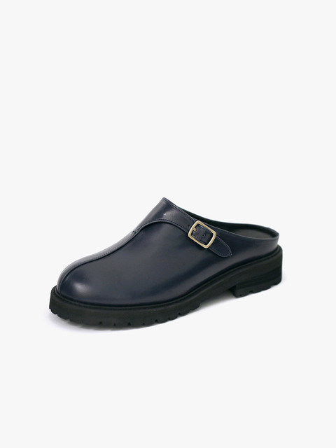 로퍼,로퍼,뮬/슬리퍼 - 흰 (heenn) - Chunky-Sole Leather Mules . Indigo Blue