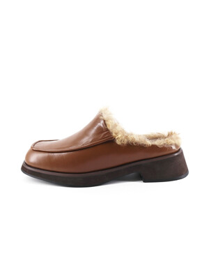 CASHMERE PLATFORM MULE_BROWN