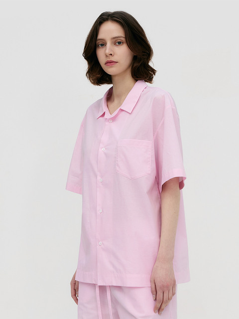 라운지웨어,라운지웨어 - 레이지지 (lazyz) - Stay Stripe Pajamas Short Sleeve Shirts - Raw Pink