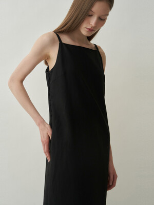 linen camisole dress (black)