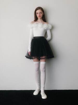 TULLE LAYERED MINI SKIRT_TT3W503BK