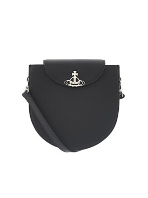 [비비안웨스트우드] 스무스 레더 하프문 새들 SMOOTH LEATHER HALF MOON SADDLE CROSSBODY 크로스백 43030094_L001Q_N401_BLACK