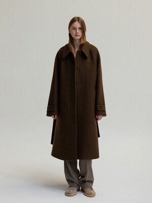 Hidden long coat (khaki brown)