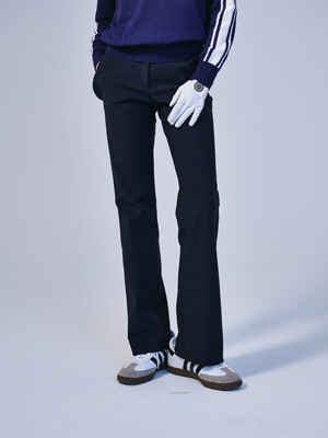 SLIM FIT BOOT CUT PANTS_NAVY IVORY