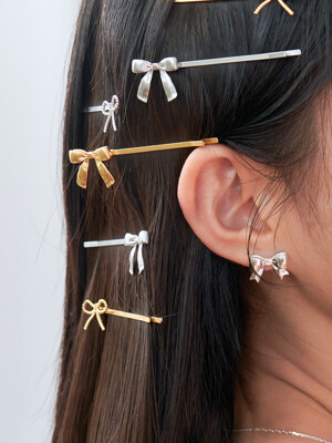 [2SET] L RIBBON HAIRPIN (2 COLORS)