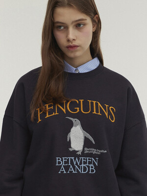 Penguin Embroidery Sweatshirt_Navy