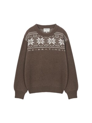 MATIN SNOWFLAKE KNIT SWEATER IN BROWN